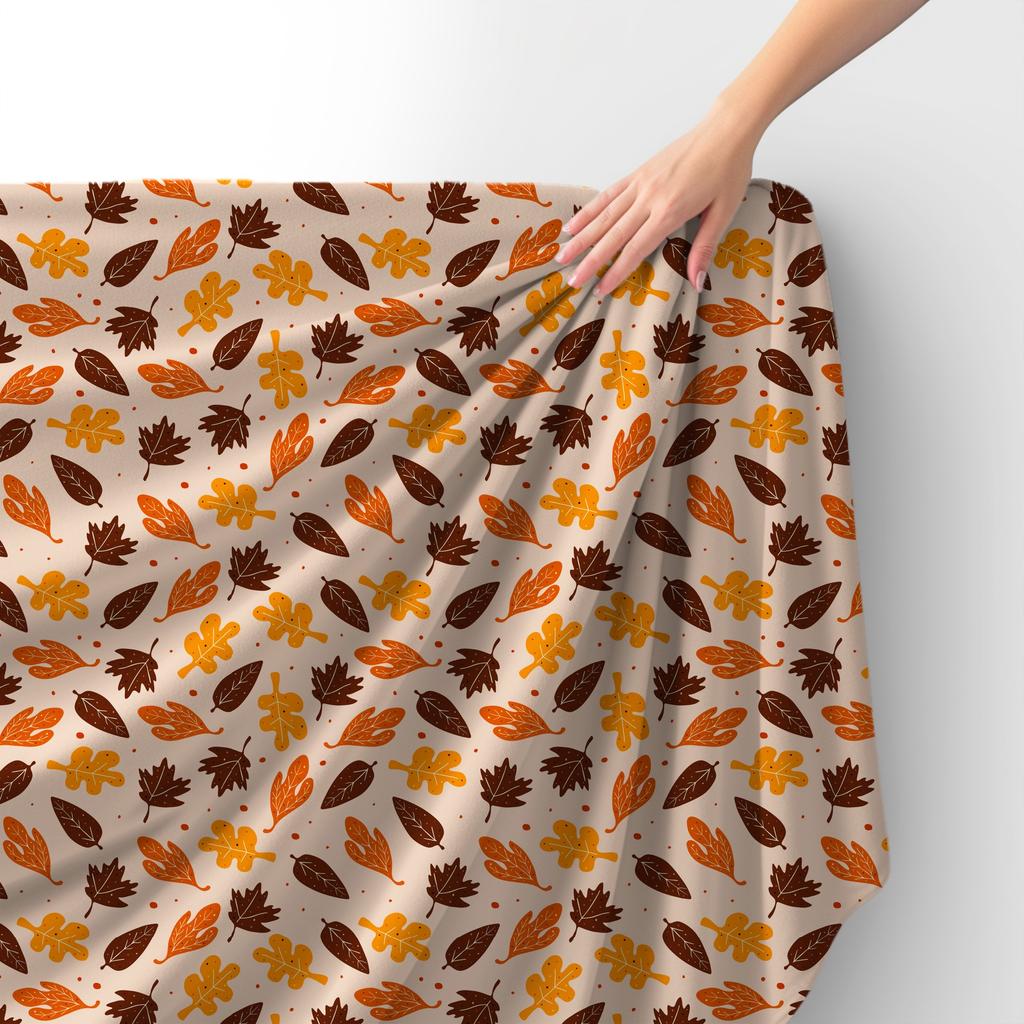 Royal Samt Stoff Polyester Zum Nähen - Motiv Herbstblätter 2