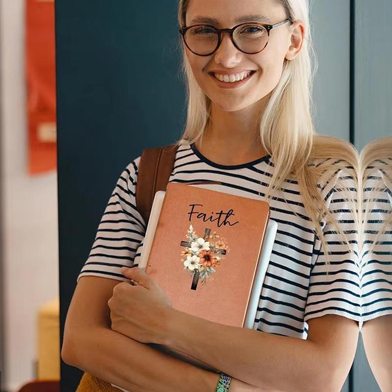 Skórzany Dziennik Modlitewny Dziennik Modlitewny Notatnik Skórzany Notatnik z Kwiatowym Wzorem Chrześcijańskie Prezenty Dla Kobiet Mężczyzn Codzienny i Tygodniowy Biblia