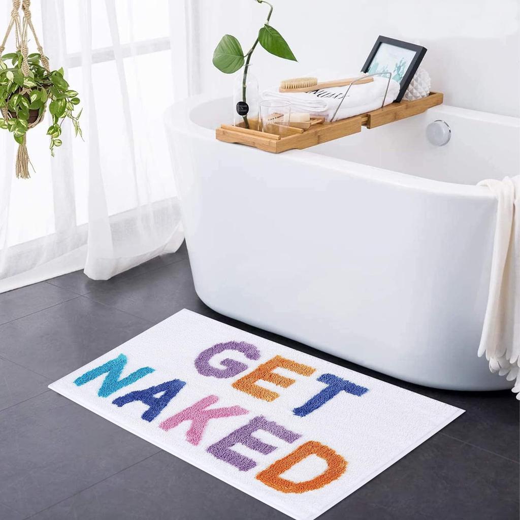 English Get Naked Bath Mat Soft Tufted Bathroom Rugs Bathtub Mat Entrance Doormat Living Room Apartment Home Decor Carpet