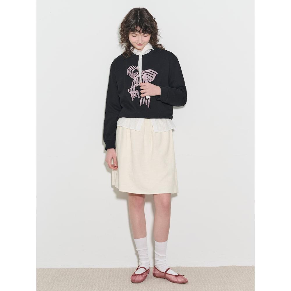 Binpolleidiseu [B. My] Jacquard Full Skirt Ivory (Bf5227N020)