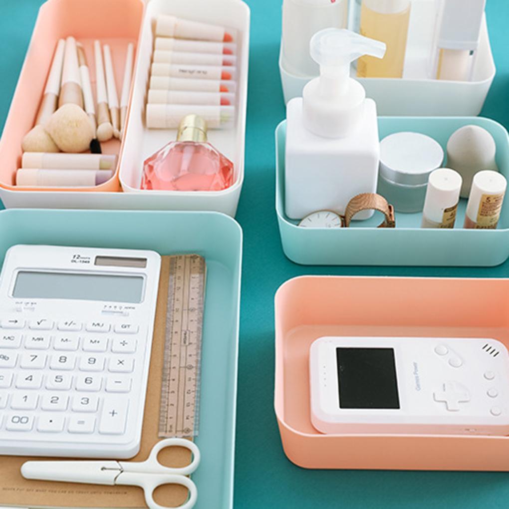 Drawer Separated Storage Box Kitchen Tableware Small Box Rectangular Plastic Desktop Cosmetics Organizer