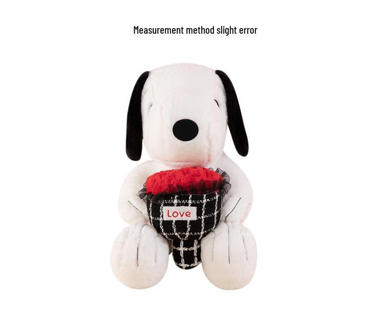 2025 Snoopy Love Heart Bouquet Plush Toy Pillow - Birthday Gift for Girls and Kids