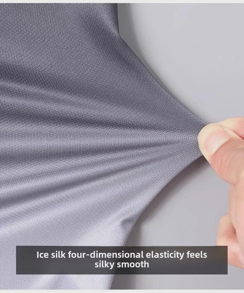 Schnelltrocknendes Langarm-T-Shirt aus Eisseide für Herren – Atmungsaktives, UV-schützendes, leichtes Outdoor-Oberteil zum Laufen und Wandern