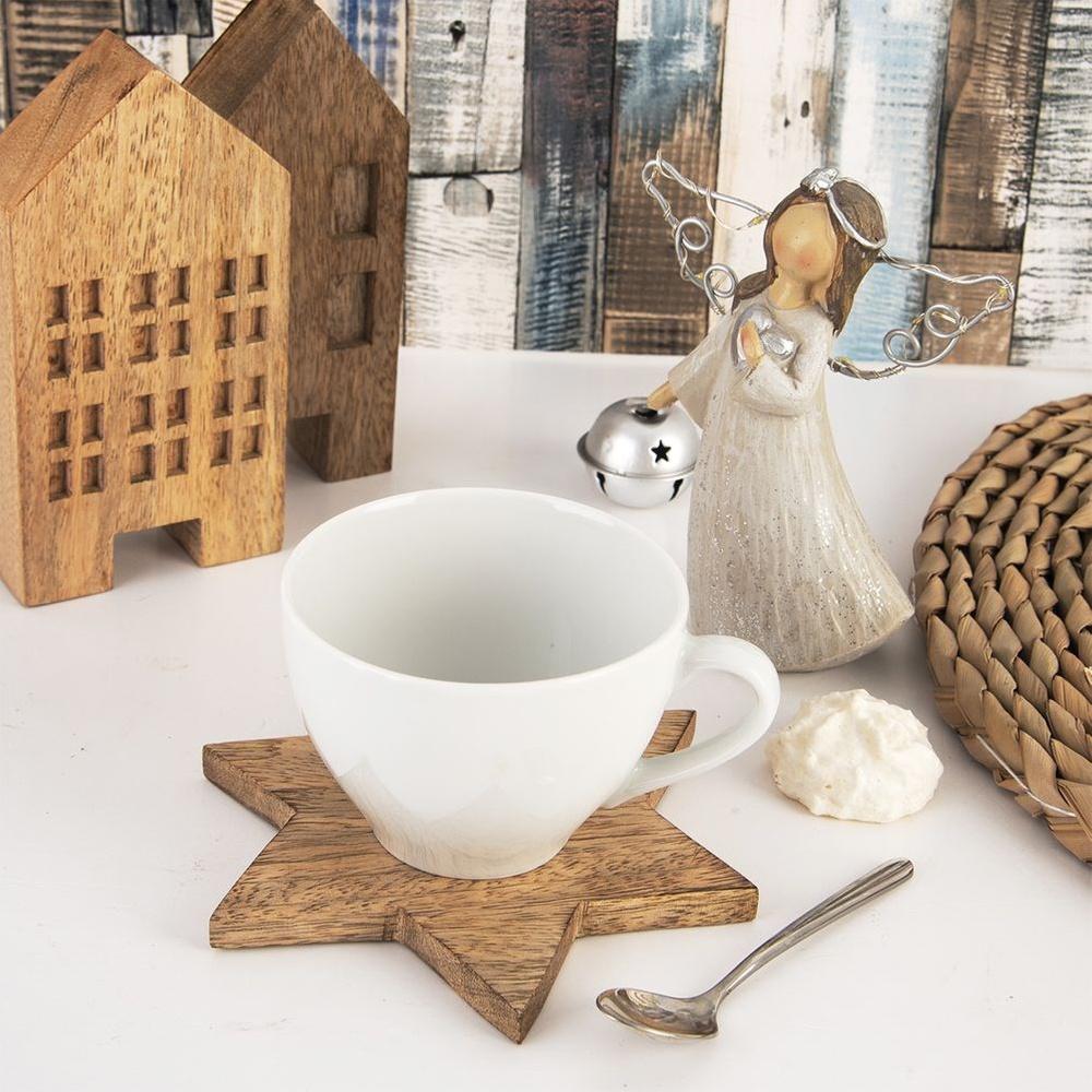 Wooden cup coaster 12.5 cm