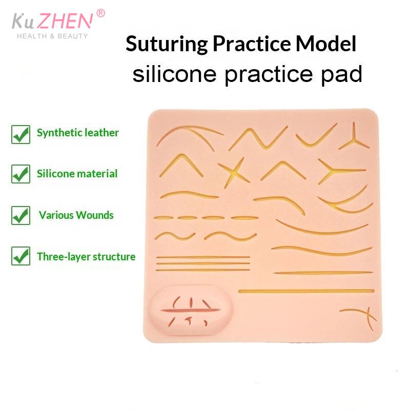 1*Silikon Medizinische Silikon Hautpolster Haut Naht Schnitt Chirurgisches Trainings-Set Traumatische Pistole Simulations-Trainingswerkzeug Teile
