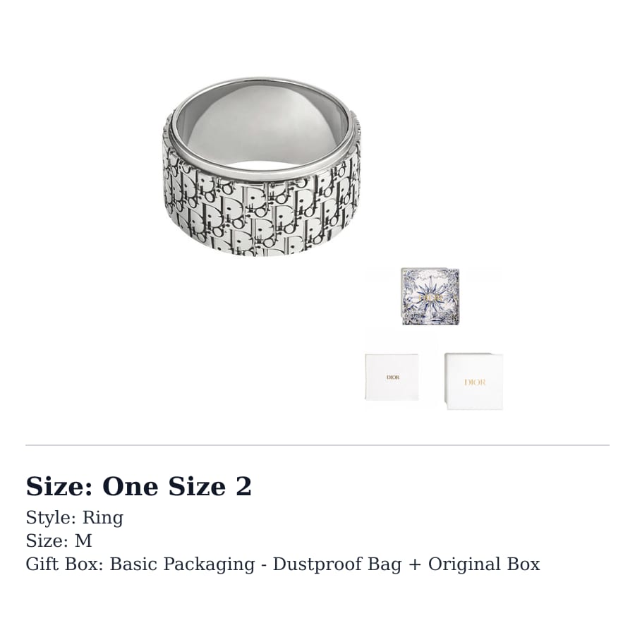 DIOR 925 Sterling Silver Rings Unisex Silver R0893HOMST-D990