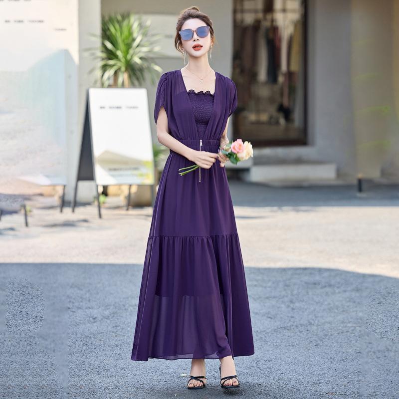 Design Sense Gentle Wind Waist Thin Dress Women's Summer New Elegant Slim Temperament Skirt