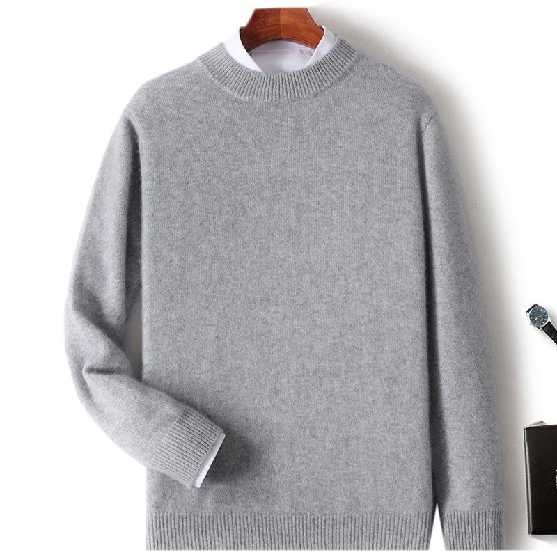 New cashmere sweater thickened semi-turtleneck pullover sweater with cashmere sweater men's inside