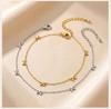 Bowknot Link Chain Anklet for Women, 18K Gold Plated Stainless Steel, Waterproof Anti-Tarnish Summer Beach Jewelry