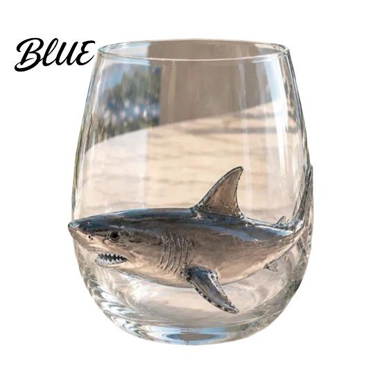 Bicchiere Acqua Stile Costiero Decorativo Polpo Bicchiere di Vetro Balene Oceaniche Cavallucci Marini Granchi Meduse Cocktail per Casa Vetro Creativo Vino Caffè Bar,
