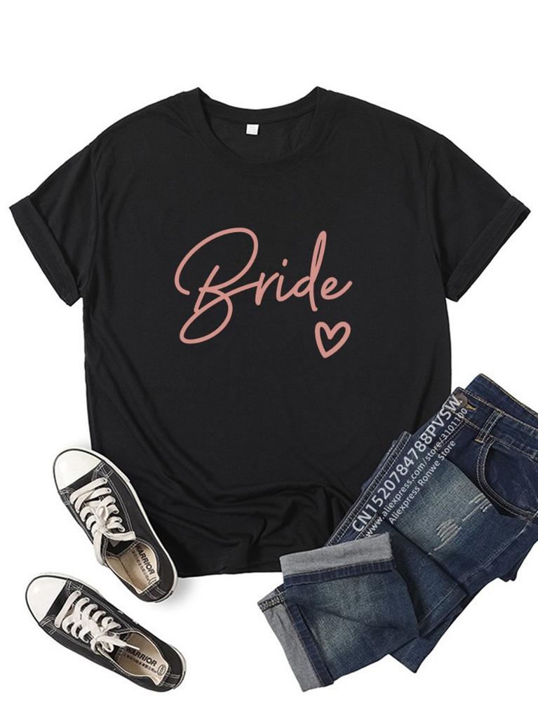 Hen Party Bachelorette Party White Grey Girl Wedding Female Tops Tees Women Team Bride Bride Squad T-shirts Aesthetic Clothes