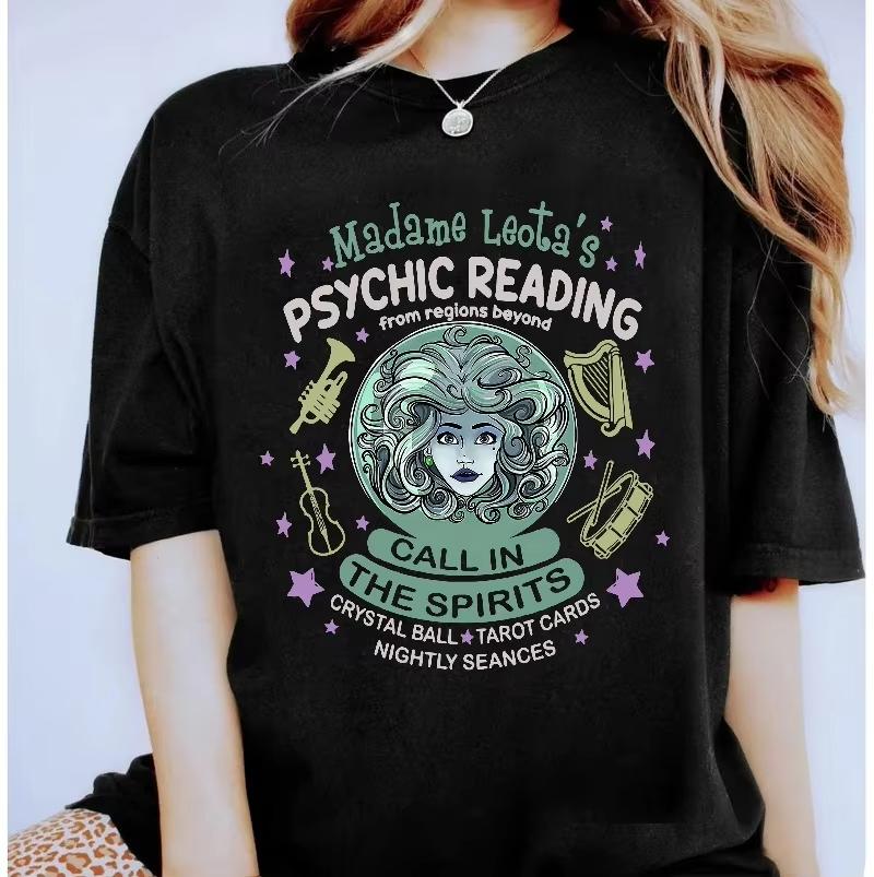 Women Unisex  Halloween Madame Leota Haunted Unisexsion Shirt Psychic Readings Foolish Mortals Shirt S