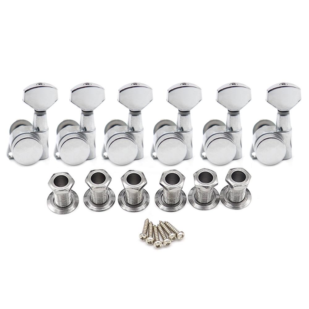 6R6L Wilkinson Jin Ho Chrome Tuners Guitar Locking Tuners Machine Heads Tuning Pegs Square Handle Button Lock Jn-P7 From Korea