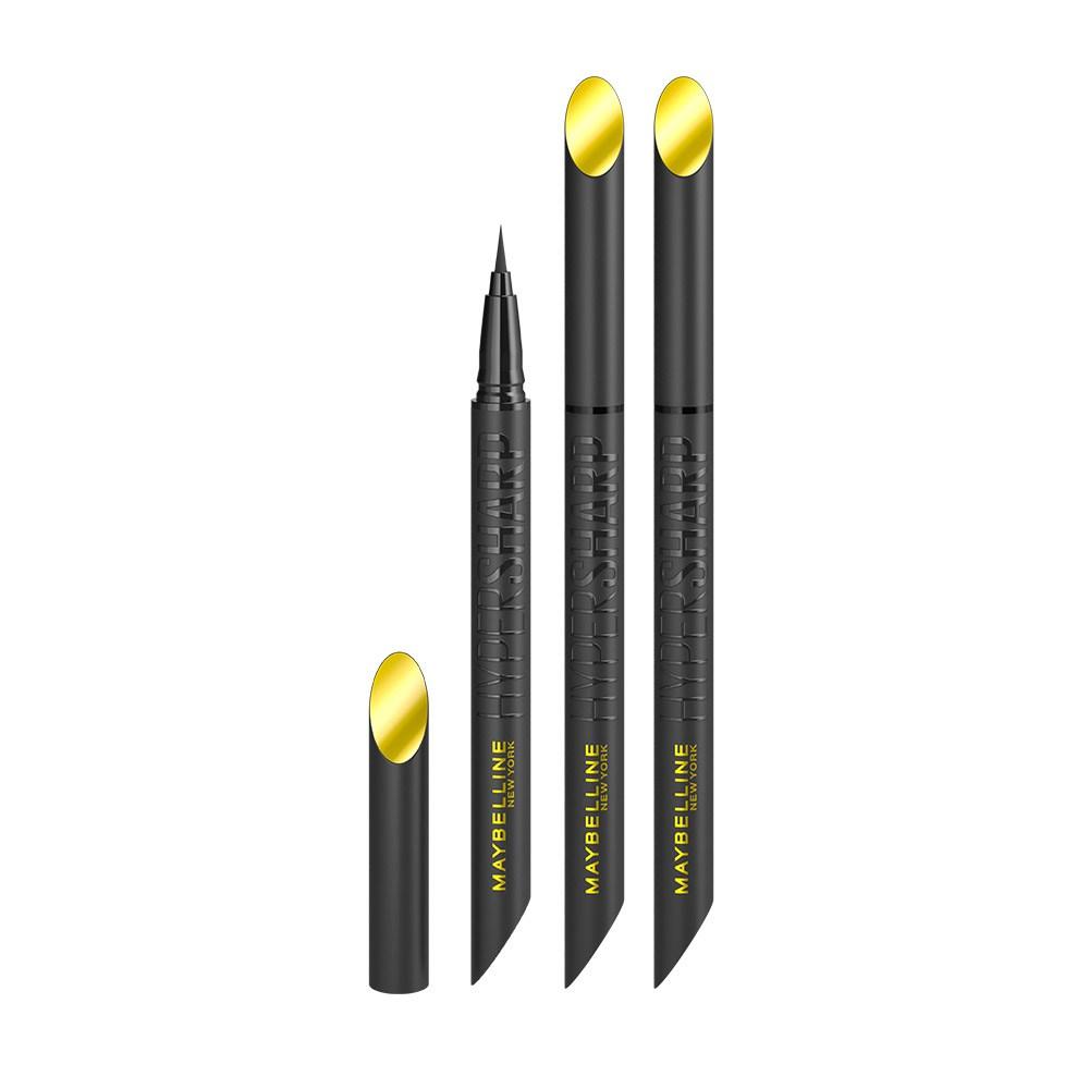 Подводка для глаз Maybelline New York Hyper Sharp Extreme Liner, ультрачерная, 3 шт.