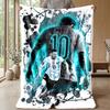 Lionel Messi Theme Blanket Soft Flannel Blanket Plush Throw Blanket Cozy Sofa Bed Blanket for Home Decor