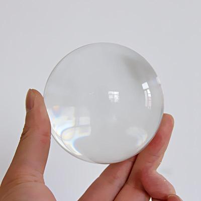 Transparent K9 Glass Crystal Ball Ornament with Carved Base - Sizes 12mm-200mm, White