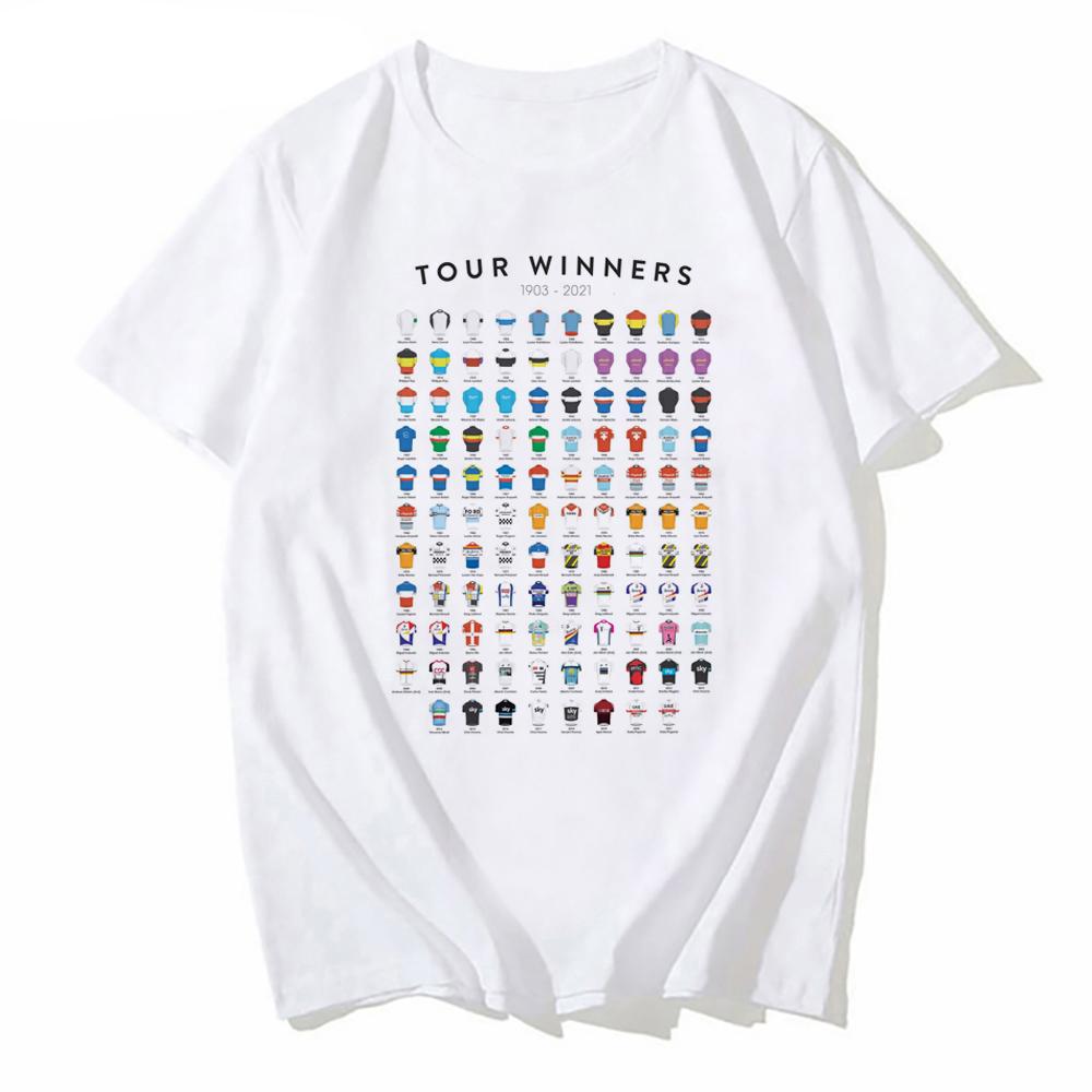 Cycling Print Streetwear Hip Hop T Shirt bike race Winners Men Tshirt Summer TShirt White Tops Street Wear New Gift for Cyclist