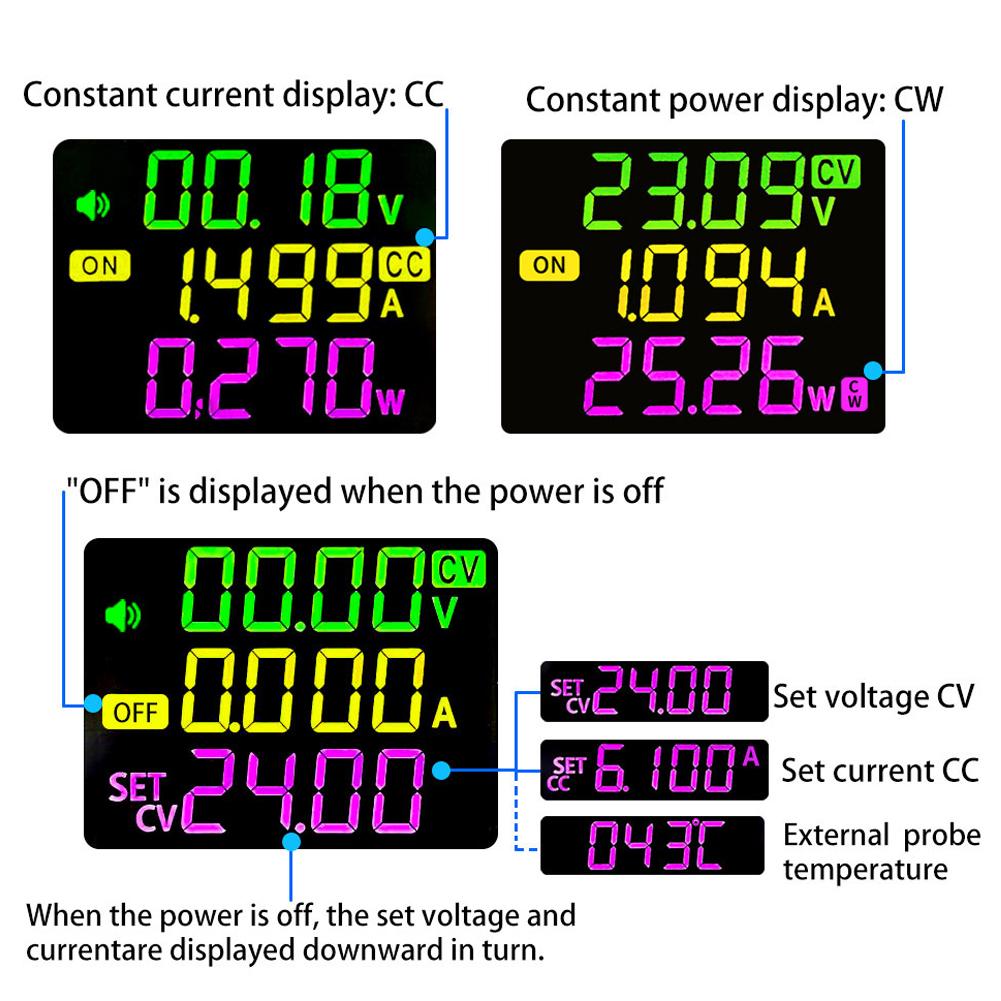 Regulator digital de tensiune pentru curent continuu Modul de alimentare Unghi de vizualizare complet VA Display LCD color