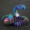 Articulated Snake Figure, 3D Printed Bush Viper Creature, Dragon Snake Inspired Joint Mobility Statue, Home Ornament