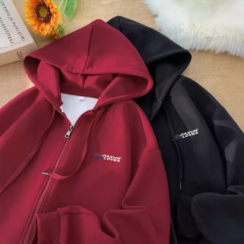 Unisex Hooded Zip-Up Sweatshirt Winter Heavyweight Oversized Streetwear Pullover With Fleece Lining