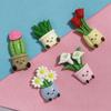 1/6pcs Cute Potted Plant Fridge Magnets, Kawaii Flower Cactus Refrigerator Magnets, Decorative Magnetic Stickers for Kitchen