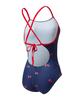 Laelliseupocheu [Qsla206 Nvy] Tie Ribbon Strap X-Back Swimsuit Navy