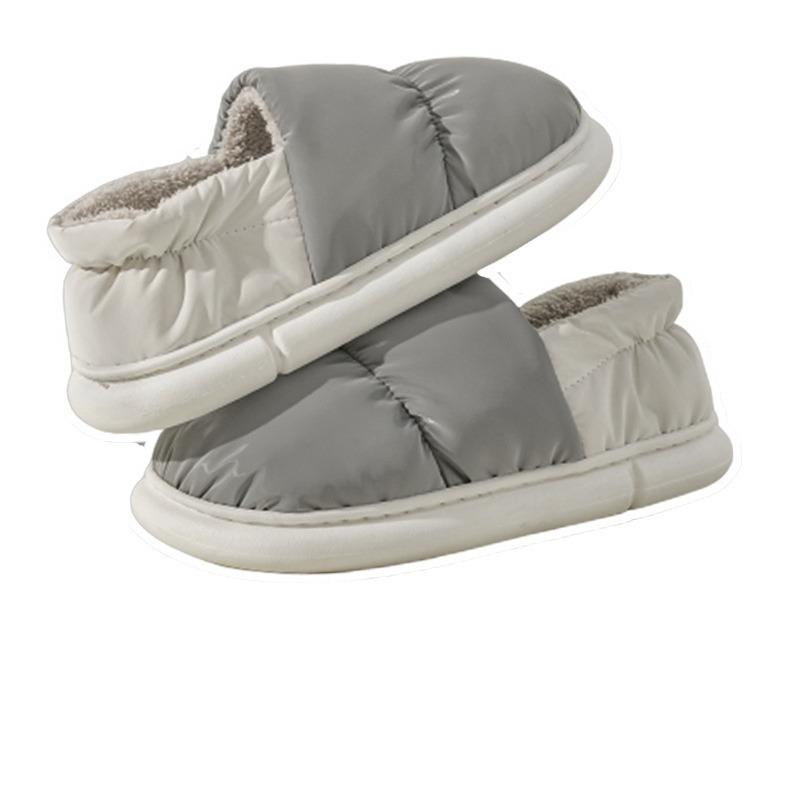 Cotton Slippers Bag and Home Slippers Winter Women's Waterproof Down Cloth Thickened Shoes Non-slip Warm Cotton Shoes Men's Shoes