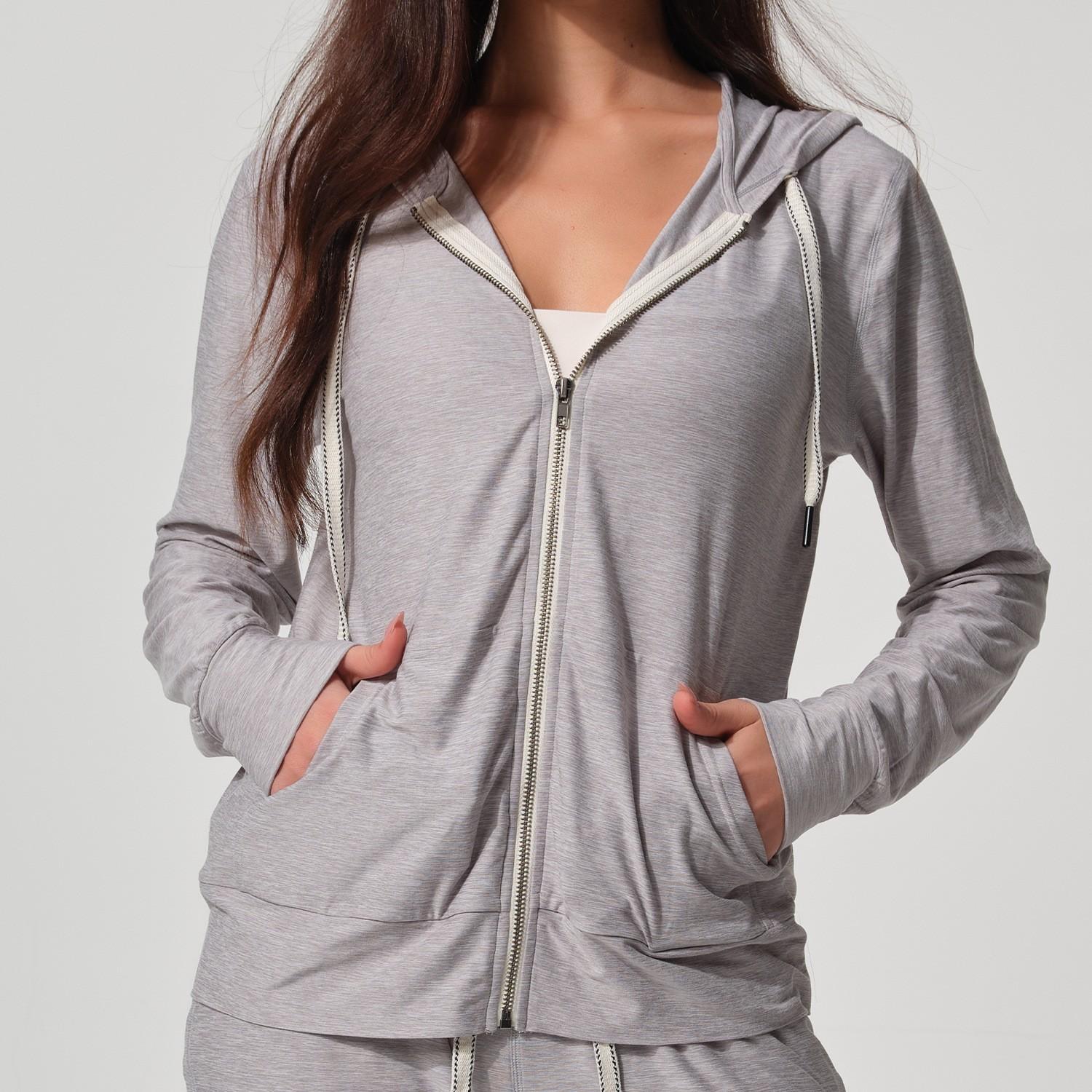 Женское худи с молнией и пуловер облегающего кроя легкое с длинным рукавом и карманами базовая повседневная толстовка L 2566₽