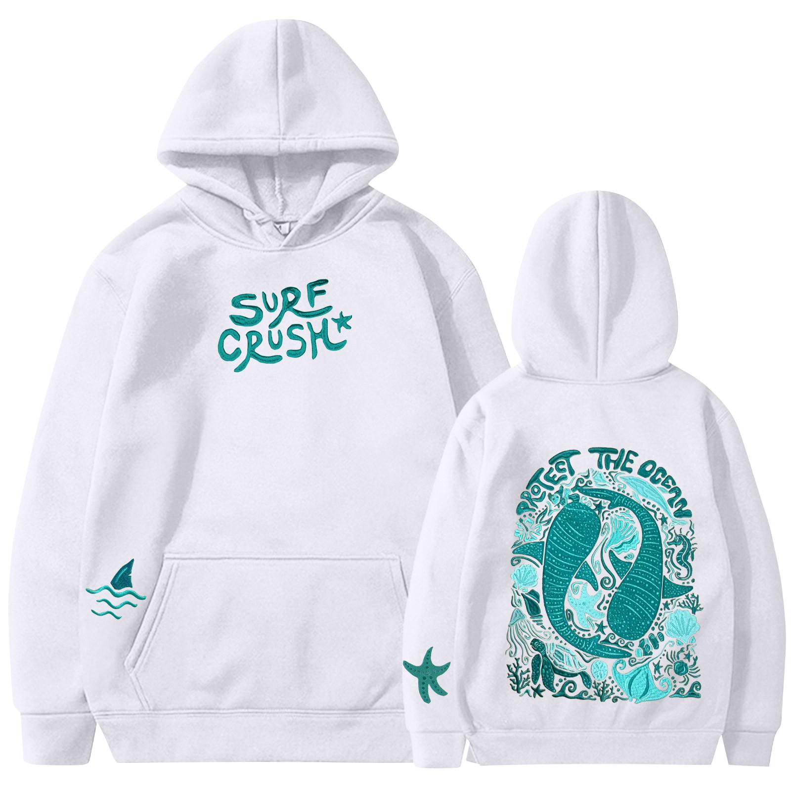 

Женская мода, женский легкий пуловер с длинными рукавами и карманами, толстовка с капюшоном в стиле консервативного стиля XL белый