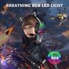 K9 Gaming Headset, Wired Over-Ear Headphones with Detachable Cat Ears, Noise Cancelling Microphone, RGB Backlight, Surround Sound for PC PS5 PS5 Xbox
