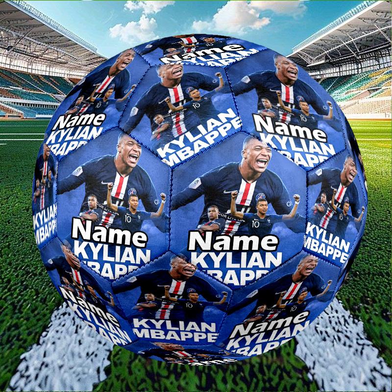 Custom Name Personalized Kylian Mbappe Print Size 5 Soccer Ball Training & Match Football, for Team, Kicking, Gift for Football