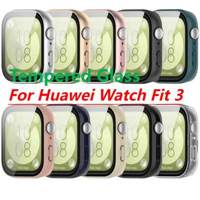 Tempered Glass Case For Huawei Watch Fit 3 Smart Watch Strap Protective Cover Bumper Fit3 Screen Protector Accessories