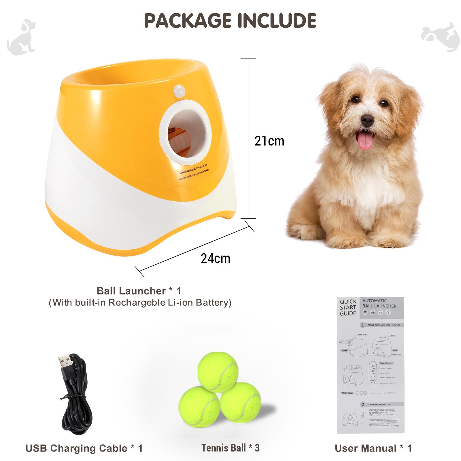 

Automatic Dog Ball Thrower with 3 Balls Interactive Tennis Ball Launcher for Dogs Pet Ball Throwing Machine for Indoors