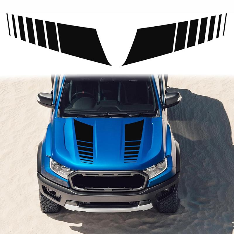 2pcs Car Hood Stripe Stickers For Car Hood Bumper Vinyl Decals For Racing Stripes Bumper Decals For Car And Truck Hood Decals