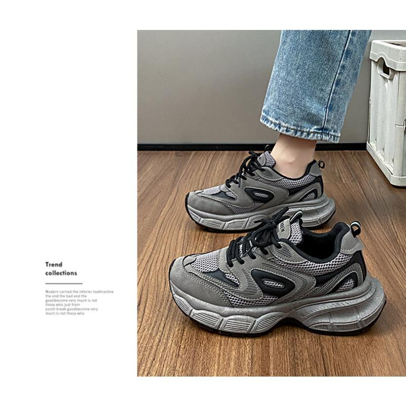 Thick Sole Women's Lace-up Casual Shoes, Temperament Comfortable Breathable Shoes