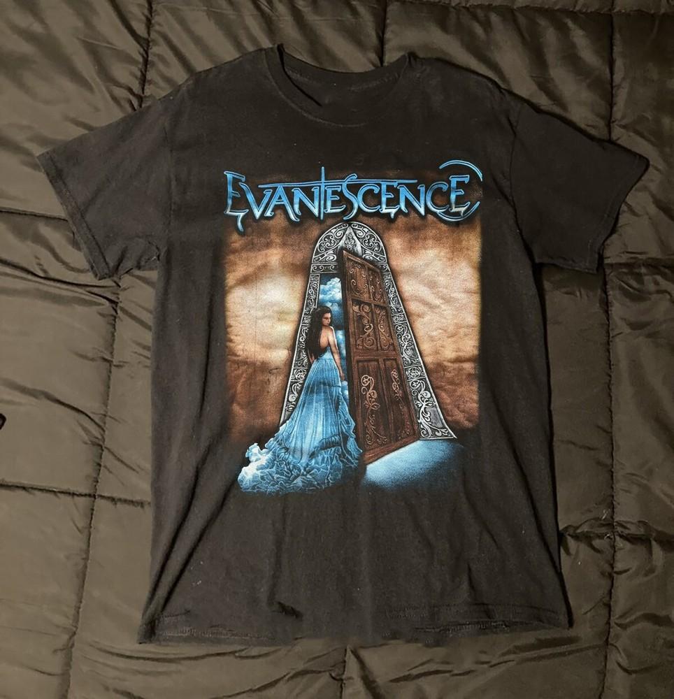 Винтажная черная хлопковая футболка группы Evanescence, унисекс, для концерта, размеры от S до 5XL, SG084, футболка унисекс S