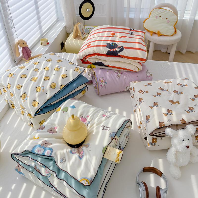 Cartoon Summer Thin Quilt, Wypełniacz z włókna sojowego, Lekki wygodny koc do domu, sypialnia, Pościel, Możliwość prania w pralce