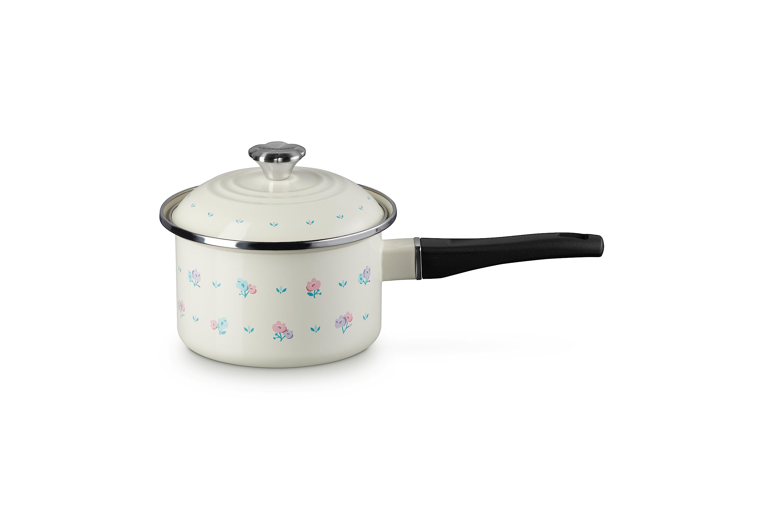 Le Creuset EOS Saucepan 16 cm Petite Fleur floral pattern Gas IH compatible кремовый