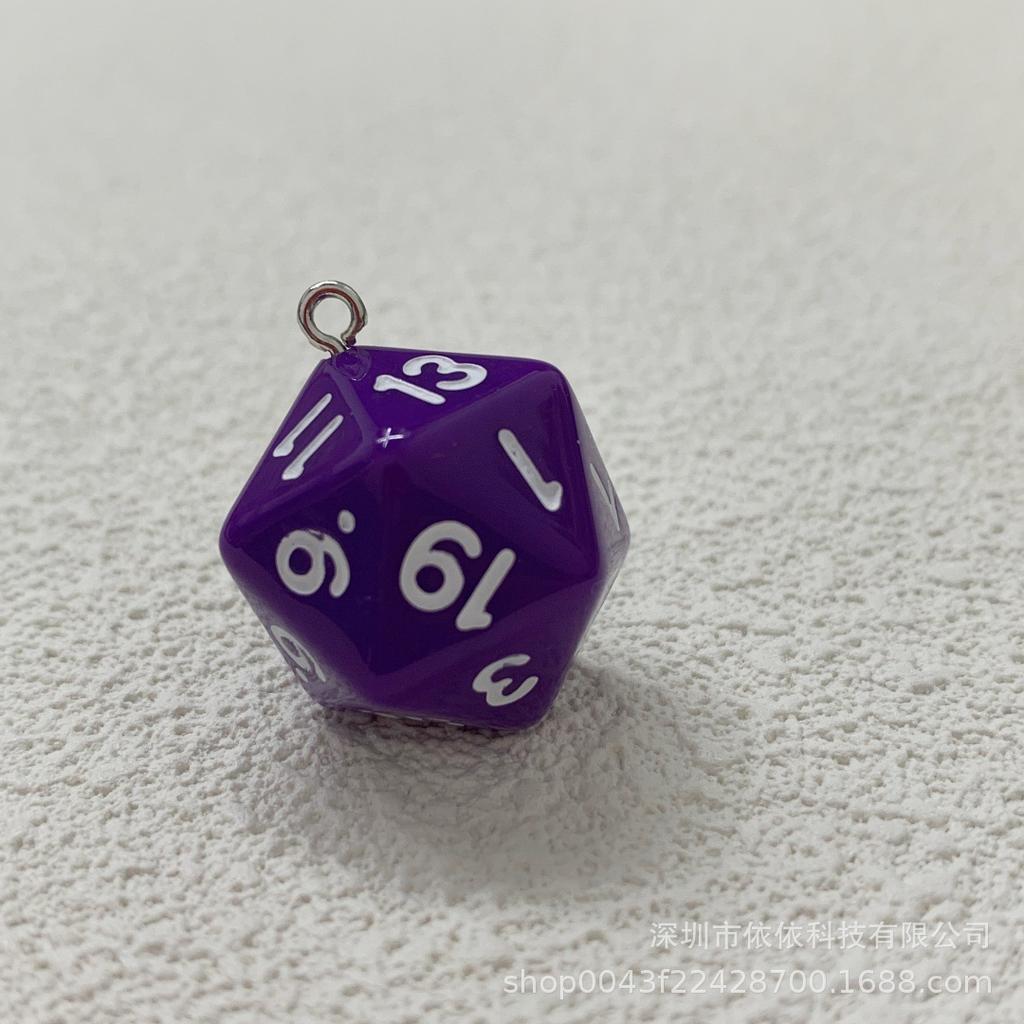 Manufacturer's real shot 20-sided sieve dice transparent solid color multi-sided dice bag pendant earrings keychain DIY accessories