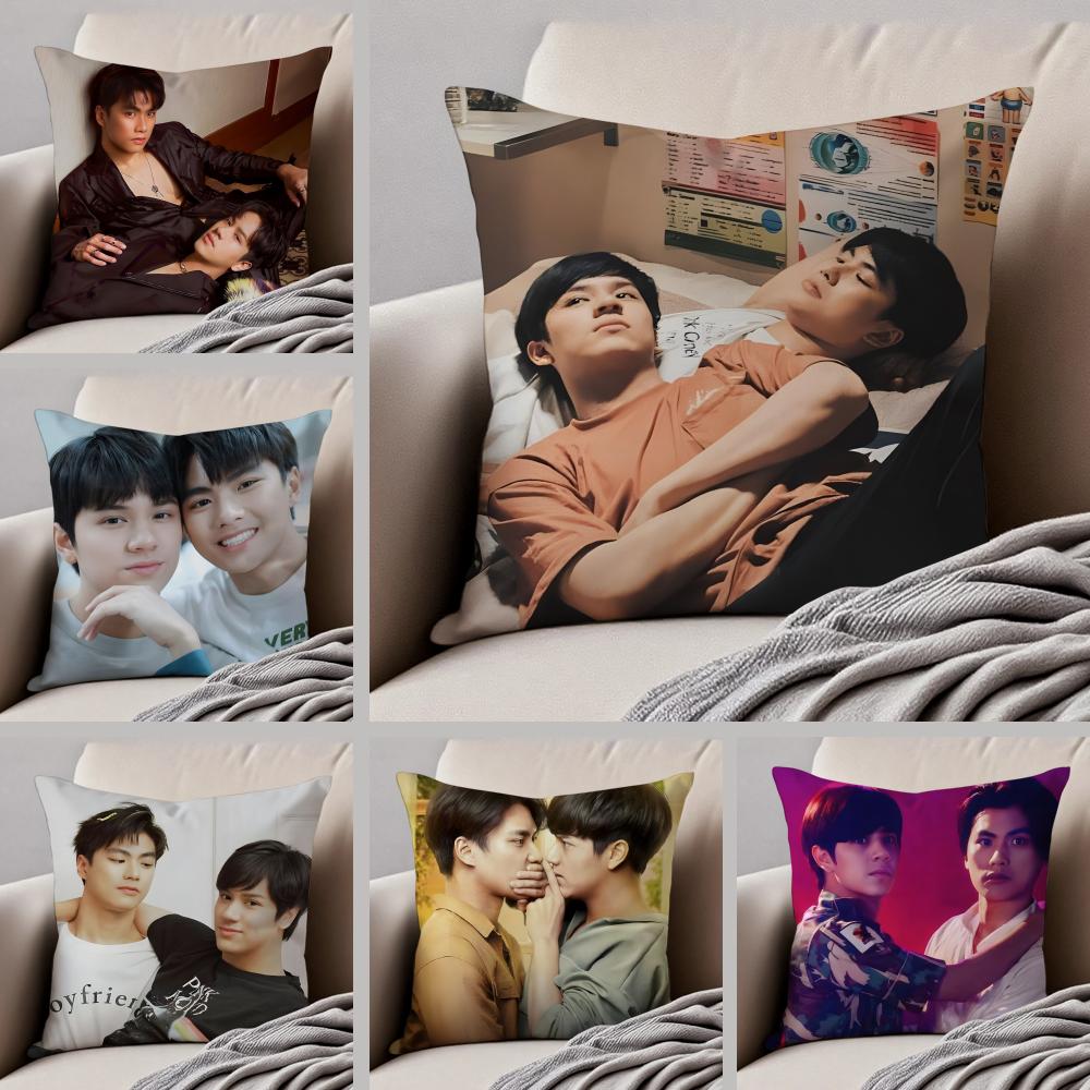 Thai TV drama BBad Buddy Series Cushion Cover Throw Pillow Cover Hidden Button Durable Polyester Chair Cushion