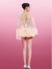 26-Year Anniversary Vietnam Designer Strapless Fishbone Dress with Mesh Flower Puffy Skirt for Fairy Parties