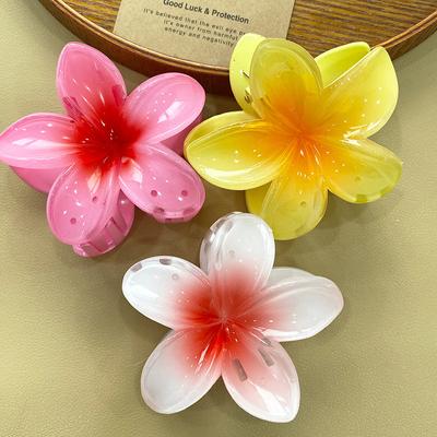 Artificial Purple Lotus Flower Candy Color Hair Clip Transparent Egg Flower Hairpin Bath Clip Hair Accessories Women Grip
