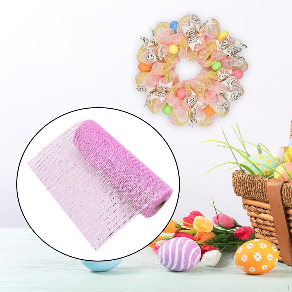Mesh Ribbon Decor DIY Handmade Foil Easter Day Decoration for Bows Decorating Garland Craft
