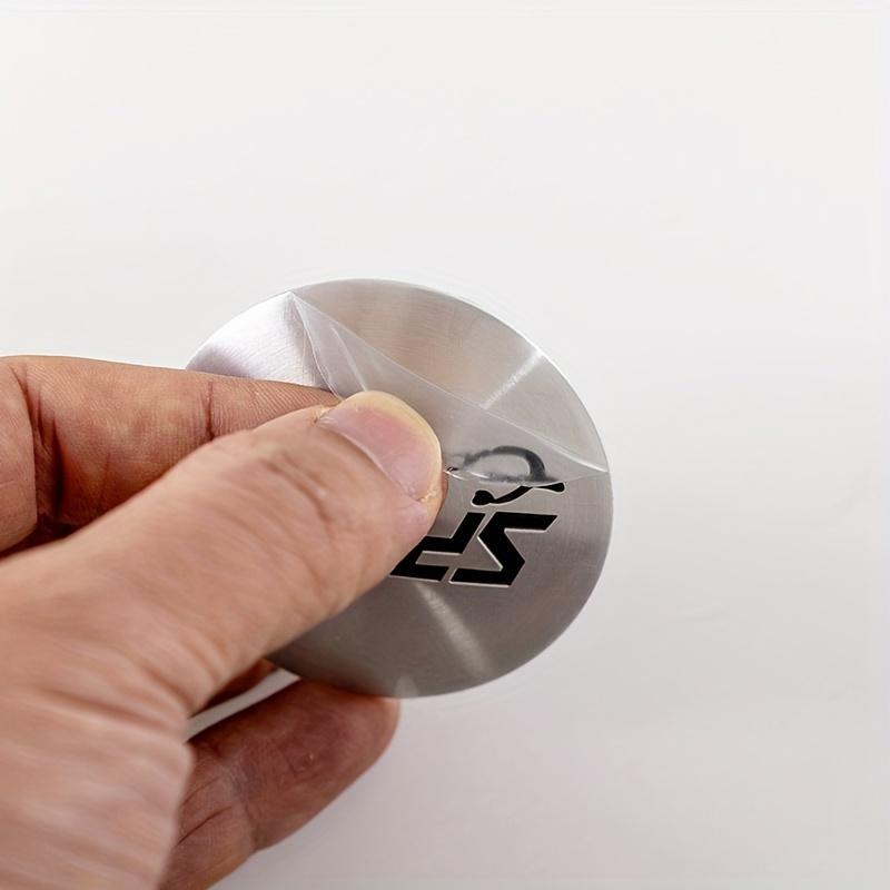 Set of 4 56Mm Sports Car Wheel Hub Center Cap Stickers Aluminum Alloy Decals Car Decoration Stickers Wheel Stickers Silver Color