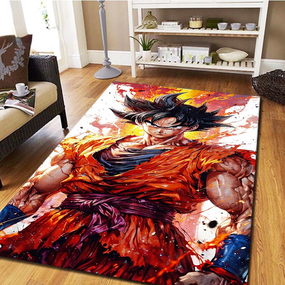 Son Goku Anime Floor Carpet, Digital Printed Movie Rug, Home Decor Mat for Bedroom, Living Room Mat -HYQ24