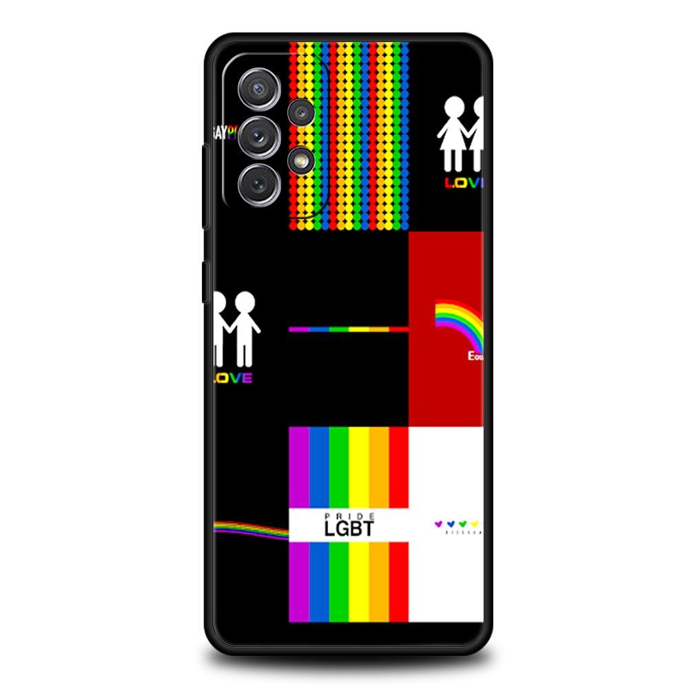 Gay Lesbian Rainbow Pride Phone Case for Samsung Galaxy A55 A35 A17 A07 A15 A13 A25 A51 A71 A72 A73 A32 A52 A52S A41 5G Soft TPU