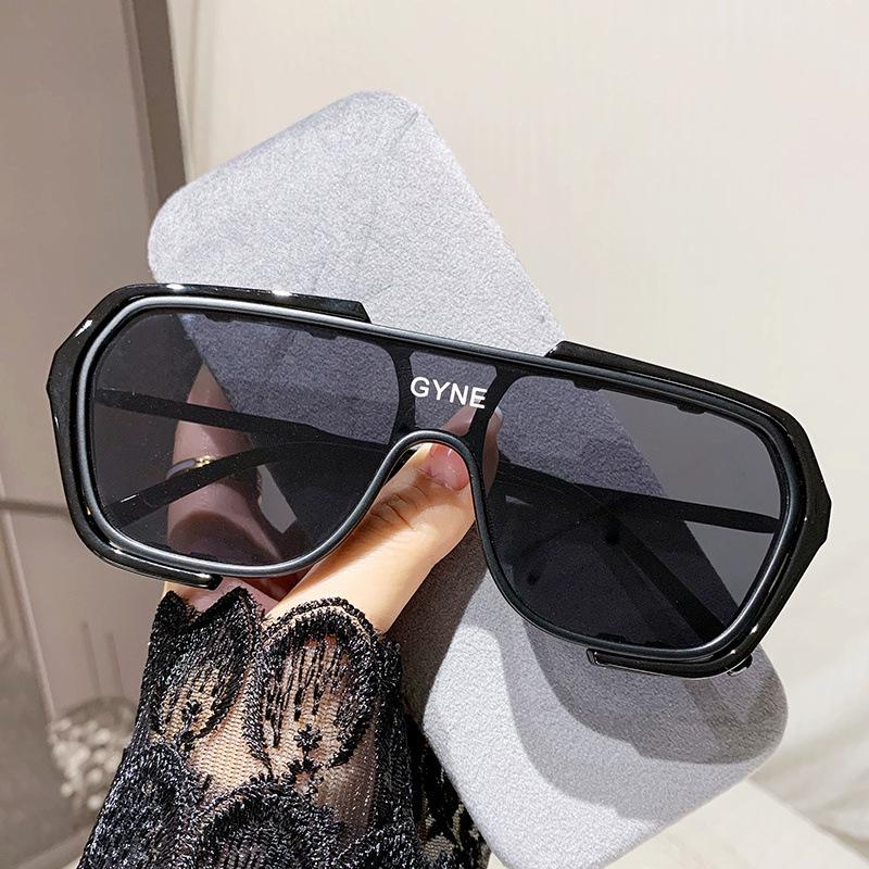 European & American Stylish Large Frame One-Piece Sunglasses - Influencer Street Style
