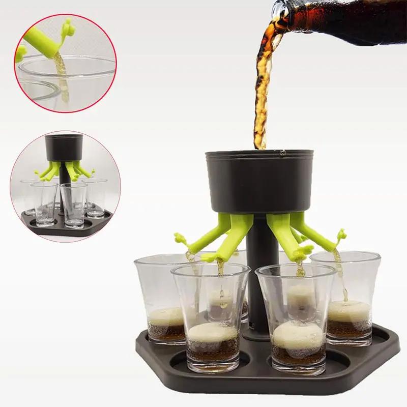 Creative plastic tray dispenser with bracket, with six cups, wine, whiskey, beer, birthday party, Christmas, bar tools
