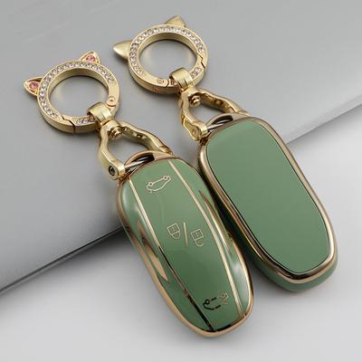 TPU Full Protect Key Cover Key Case for Tesla Model S Model 3 Model X Model Y Car Key Shell Keychain