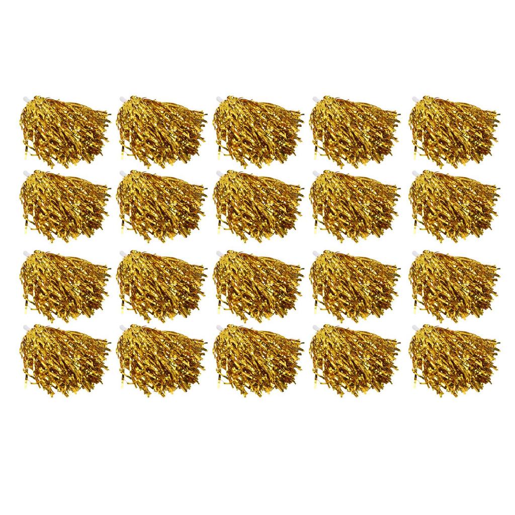 20Pcs Che Ing Squad Hand 3.3in Handle Pure Color PET Che Ing Pompoms for Sports Party Stage Show